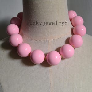 Big pearl necklace,29mm pink pearl necklace,wedding gift.choker necklace,Oversize Beaded Pearl Necklace.light weight pearl necklace