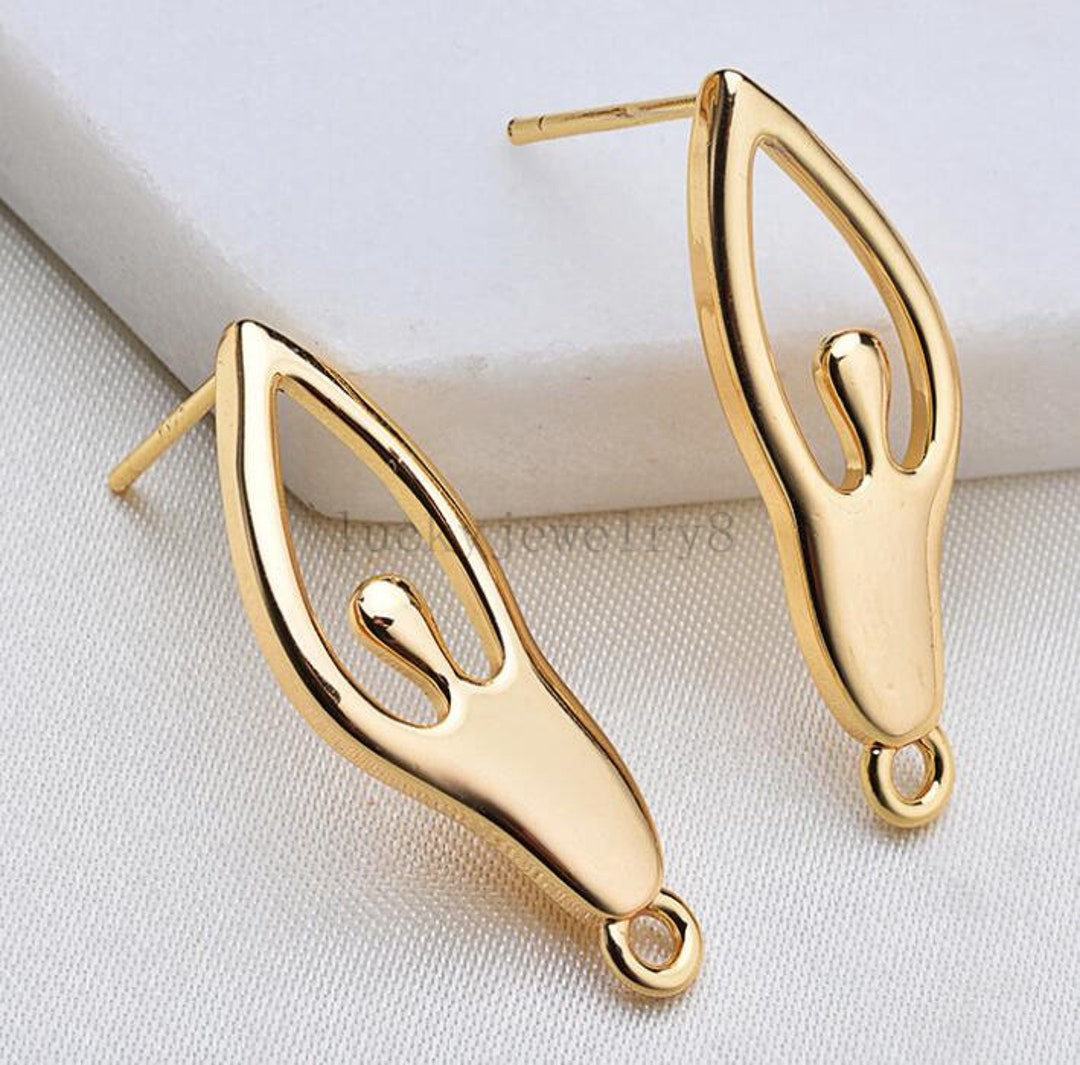 S925 sterling silver needle Stud Earrings Parts For Women Brass