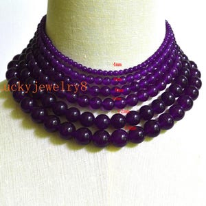 Purple jade Necklace,purple Necklace,purplejade Bead necklace,Bridesmaid Necklace,wedding necklace.jade necklace,4mm 6mm 8mm 10mm 12mm jade