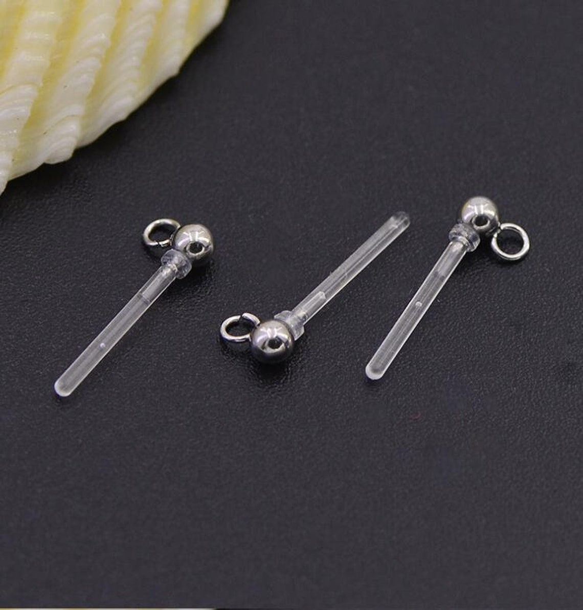 20pcs Invisible Earring Findings Clear Plastic Earring Posts Etsy