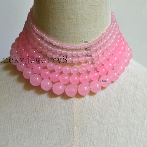Pink jade Necklace,pink Necklace,pink jade Bead necklace,Bridesmaid Necklace, wedding necklace.jade necklace,4mm 6mm 8mm 10mm 12mm 14mm jade