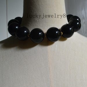 Big pearl necklace.black pearl necklace,29mm black pearl necklace,wedding gift.choker necklace,light weight pearl necklace.