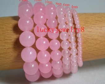 Pink jade Bracelet,pink bead jade Bracelet,pink jade bracelet,single jade bracelet,wedding bracelet,gift,4-14mm jade bracelet