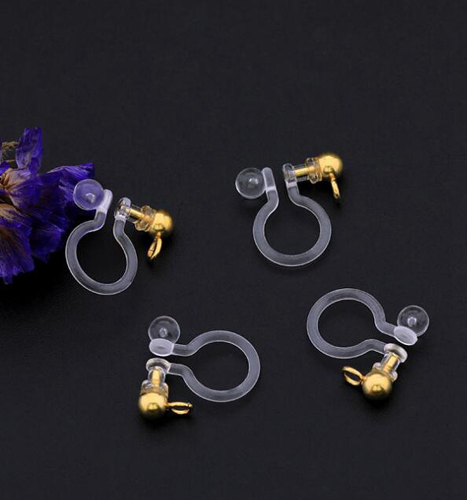 20pcs Resin Earring Clip Invisible Clip on Earring Converter Etsy