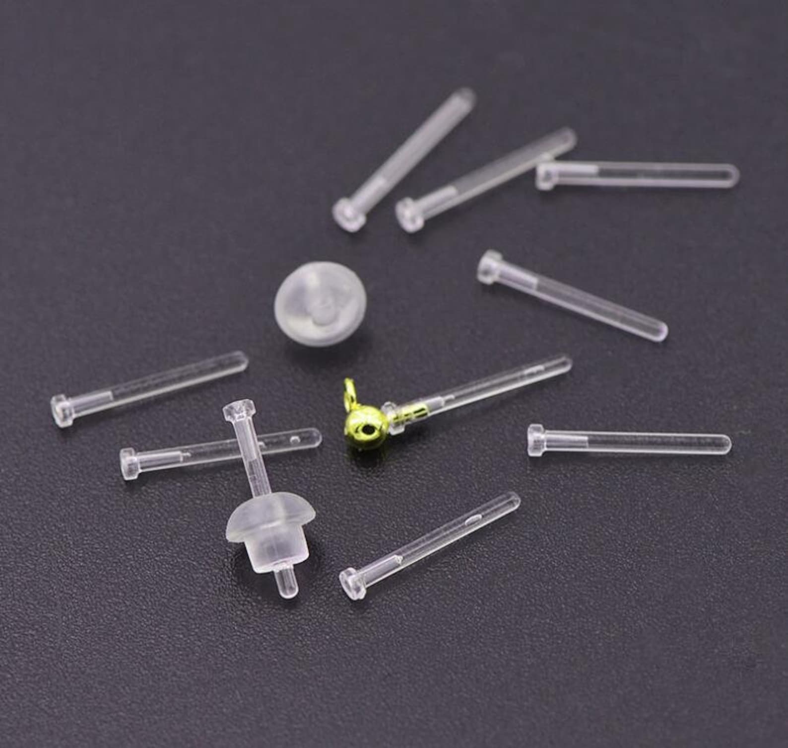 20pcs Invisible Earring Findings Clear Plastic Earring Posts Etsy