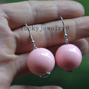Pink Pearl Earrings,big pearl Earring,Dangle Pearl Earrings, plastic Pearl Earrings,Bridesmaid Earrings,Wedding Party,Wedding party gift