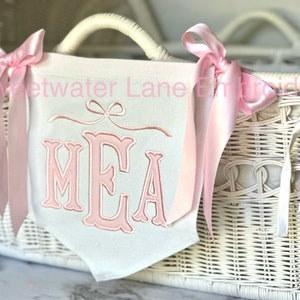 Monogrammed Applique’ Puffy Letters Baby Banner High Chair First Birthday Hospital Crib