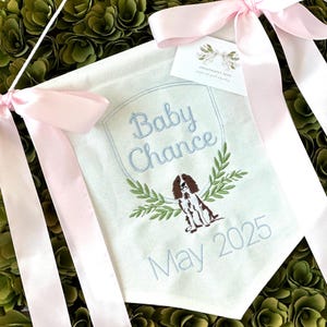 Custom Baby GENDER REVEAL Banner with DOG, Puppy Baby Banner, Welcome Banner, Hospital Door Sign, Baby Shower