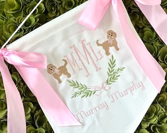 Custom Baby Banner with DOG Baby Banner, Welcome Banner, Hospital Door Sign, Baby Shower