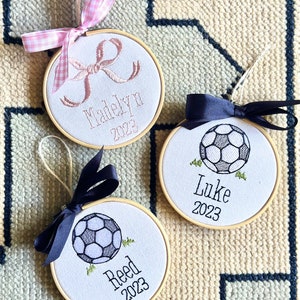 Custom Embroidered Christmas Hoop Ornaments