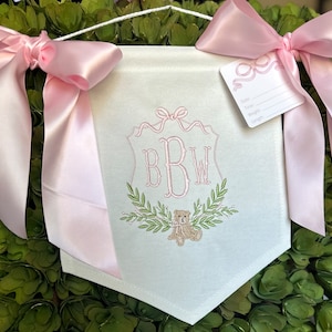 Custom Baby Banner with TEDDY BEAR Baby Banner, Welcome Banner, Hospital Door Sign, Baby Shower
