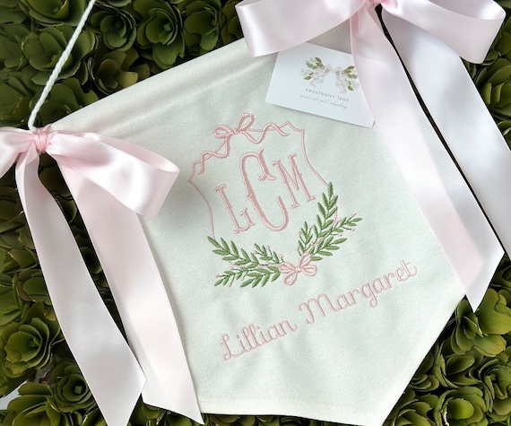 Custom Baby Banner, Welcome Banner, Hospital Door Sign, Baby Shower with BOWS
