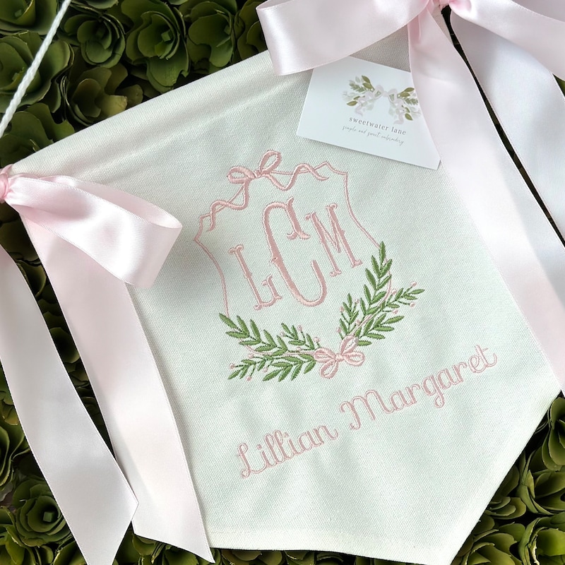 Custom Baby Banner, Welcome Banner, Hospital Door Sign, Baby Shower with BOWS