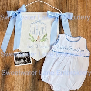Custom Baby Banner, Welcome Banner, Hospital Door Sign, Baby Shower with BOWS