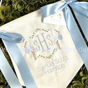 Custom Baby Banner with STORKS Baby Banner, Welcome Banner, Hospital Door Sign, Baby Shower