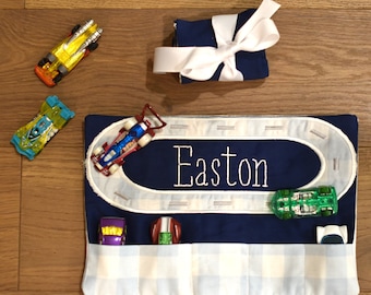 Custom and Personalized On-the-go Travel Toy Car Track Roll Up
