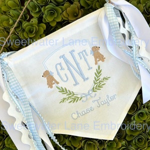 Custom Baby Banner with MULTIPLE RIBBONS Baby Banner, Welcome Banner, Hospital Door Sign, Baby Shower Golden Retriever, Lab