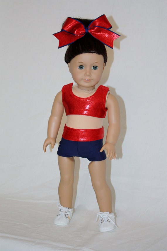 Personalized Cheerleader Outfit Set for Girl 18/" Doll navy made in America