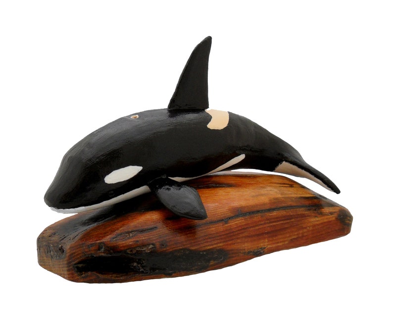 Large Orca Whale Wood Carving Killer Whale Sculpture Etsy