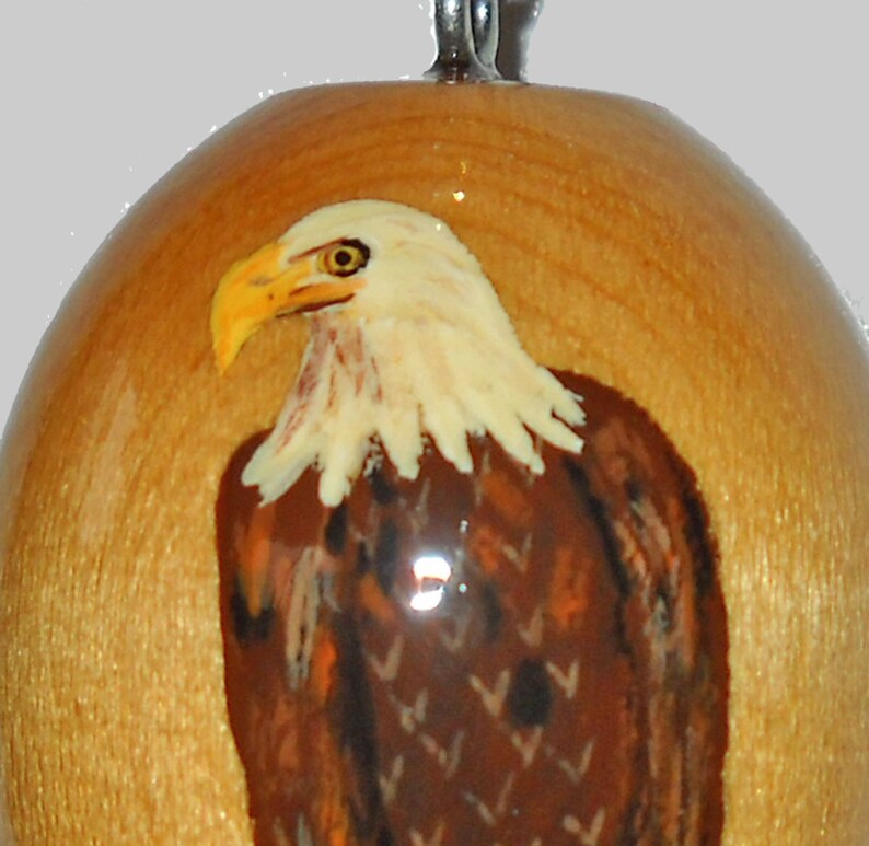 Bald Eagle Ornament Hand Painted Bird Wooden Christmas Etsy Canada