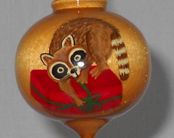 Christmas Ornament, Raccoon Ornament, WBO-56
