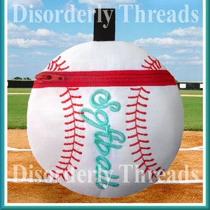 Softball Reißverschlusstasche! Sportserie 5x5 *xxx vip pes jef hus exp dst Formate* ITH In The Hoop Zippered Bag Maschinenstickerei Datei