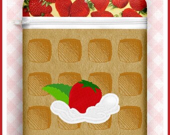 6x8.5" Waffle Zippered Bag Design  *xxx vip pes jef hus exp dst vp3 Formats* ITH In The Hoop Zippered Bag Machine Embroidery File
