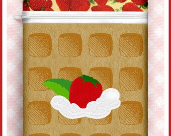 5x7" Waffle Zippered Bag Design  *xxx vip pes jef hus exp dst vp3 Formats* ITH In The Hoop Zippered Bag Machine Embroidery File