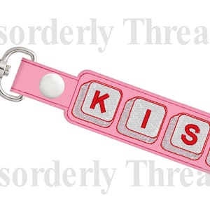 Snap Tab Keys KISS Embroidery Design for Vinyl 5x7 Pes Dst Exp Hus Jef Vip  VP3 Xxx Formats  Machine Embroidery File