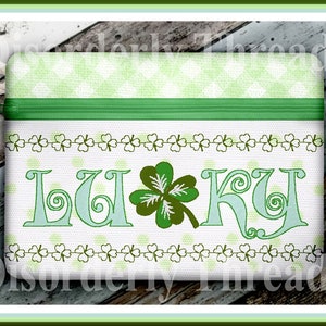 6x8.5&quot; Lucky Zippered Bag!  ITH In The Hoop Zippered Bag Machine Embroidery File