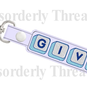 Snap Tab Keys GIVE Embroidery Design for Vinyl 5x7 Pes Dst Exp Hus Jef Vip  VP3 Xxx Formats  Machine Embroidery File