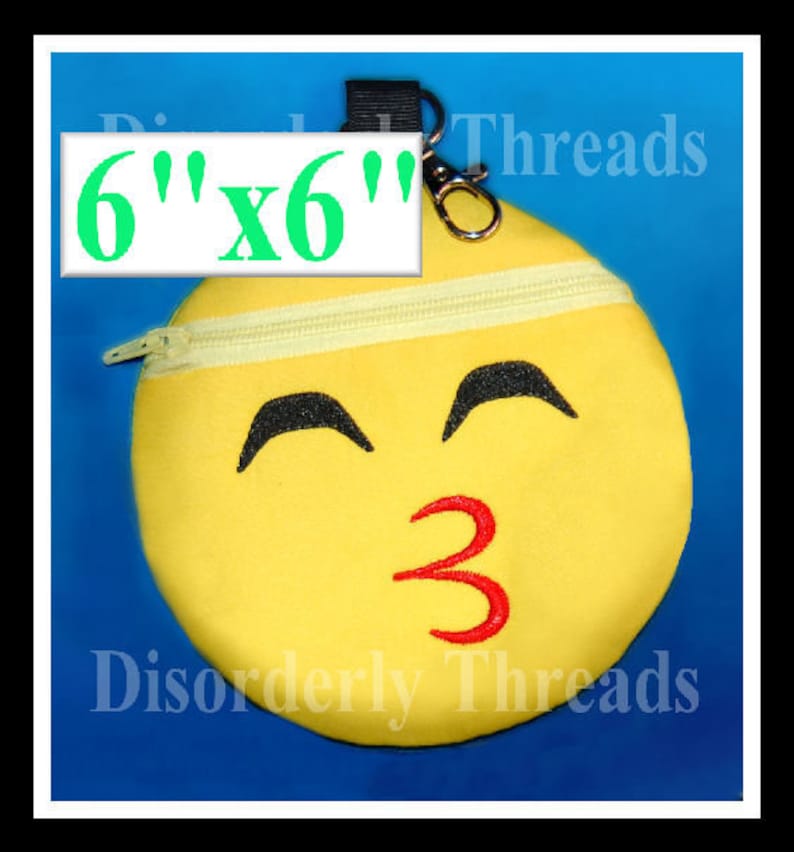 Smiley KISS Emoji Zippered Bag 6x6 xxx Vip Pes Jef Hus Exp Etsy