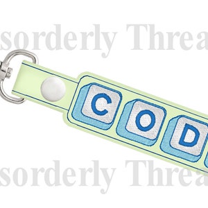 Snap Tab Keys CODE Embroidery Design for Vinyl 5x7 Pes Dst Exp Hus Jef Vip  VP3 Xxx Formats  Machine Embroidery File