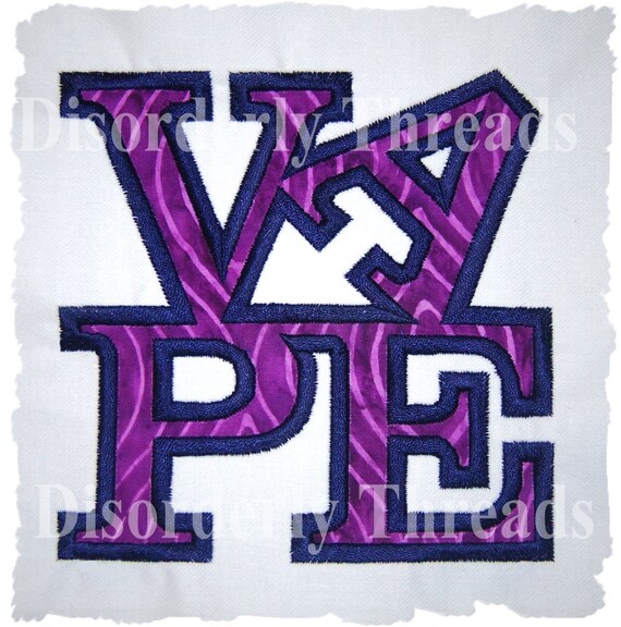 FLAT VAPE Word Applique Embroidery Design 4.81" X 4.80" Pes Dst Exp Hus Jef  Vip Xxx Formats Machine Embroidery File - Etsy