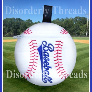 Baseball Reißverschlusstasche! Sportserie 6x6"*xxx vip pes jef hus exp dst Formate* ITH In The Hoop Zippered Bag Maschinenstickerei Datei