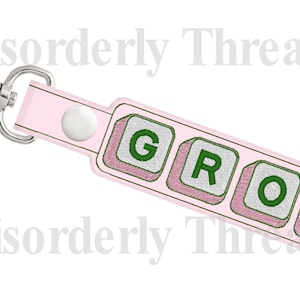 Snap Tab Keys GROW Embroidery Design for Vinyl 5x7 Pes Dst Exp Hus Jef Vip  VP3 Xxx Formats  Machine Embroidery File