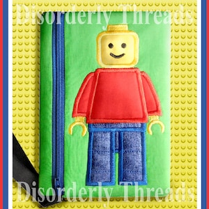Block Man  Bag  Zippered Bag! 5x7 **xxx vip pes jef hus exp dst Formats** ITH In The Hoop Zippered Bag Machine Embroidery File