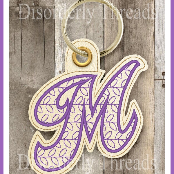 26 Alphabet  Keychains 3.5-4" tall Initials Monograms Embroidery Design Pes Dst Exp Hus Jef Vip Vp3 Xxx Formats  Machine Embroidery File