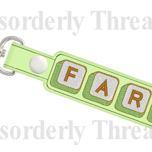 Snap Tab Keys FARM Embroidery Design for Vinyl 5x7 Pes Dst Exp Hus Jef Vip  VP3 Xxx Formats  Machine Embroidery File