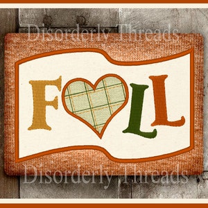 ITH Pillow Love FALL Heart Small Pillow Decor by Disorderly Threads