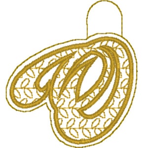 70s style Letter O Keychain 3.5-4&quot; tall Initials Monograms Embroidery Design Pes Dst Exp Hus Jef Vip Vp3 Xxx Formats Machine Embroidery File