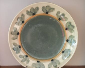 Blue Floral Stamped Lunch Plate