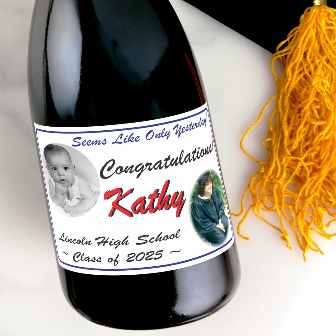 Custom Graduation Photo Labels for Beer, Champagne, and Wine Party ...