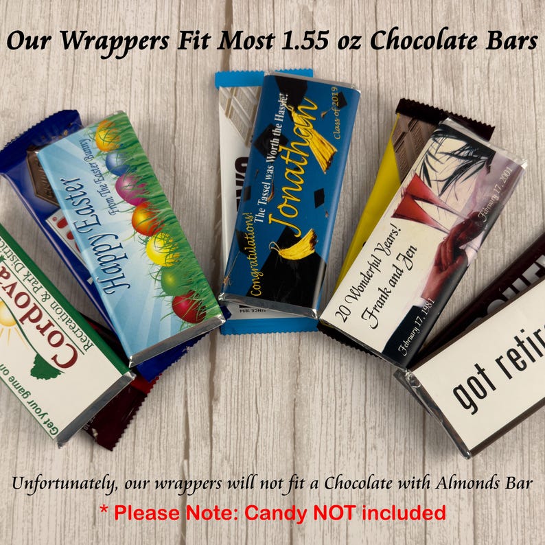 Personalized Christmas Candy Bar Wrappers Custom Holiday Party Favors