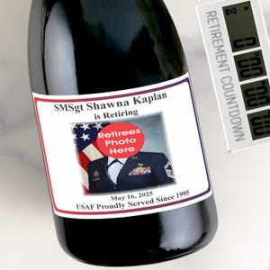 Military Retirement Labels for Air Force, Navy, Marines, Coast Guard, Army - Military Promotion, Liquor Bottle Labels (Set of 24)(LT39)