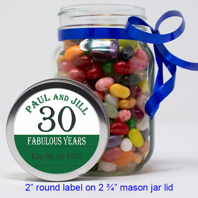 3 Stickers 30th Anniversary Round Labels 30th Dinner Party Milestone Anniversary Set of 24 2 Stickers RA06 30th Anniversary Party