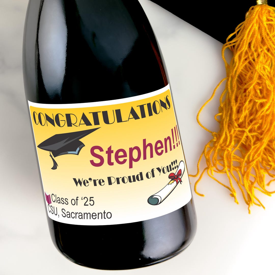 Class of 2026 Graduation Party Bottle Labels for High School or College ...