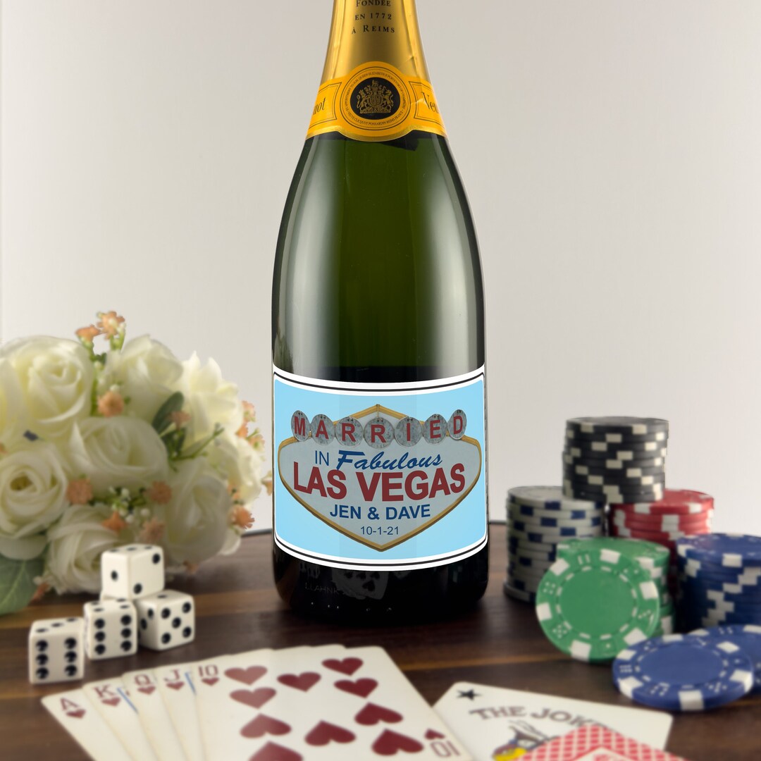 Just Married in Las Vegas Personalized Wedding Labels - Elopement ...