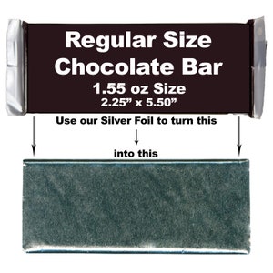 Silver Confectionary Foil Sheets for Candy Bars - Foil for 1.55 oz Chocolate Bars, DIY Classic Candy Bar Wrapper, Craft Supplies (Set of 40)