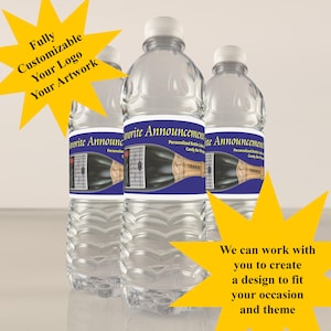 Design Your Own Personalized Water Bottle Labels - Custom Labels for Weddings, Birthdays, Retirements,  Business Promotions (Set of 24)(Y00)